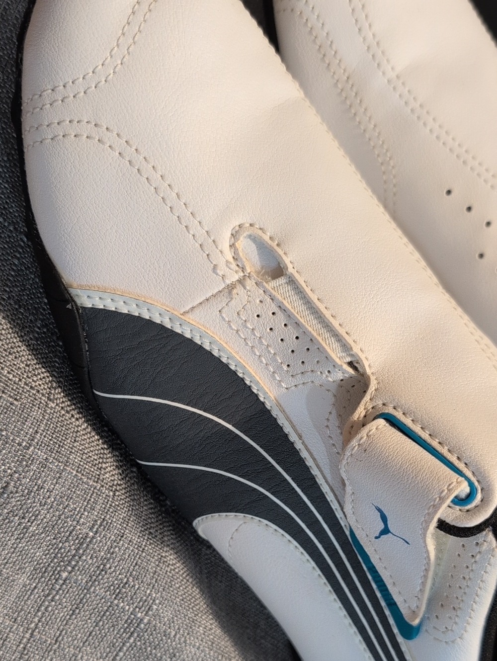 Puma Men’s White, Black and Blue Athletic Sneakers